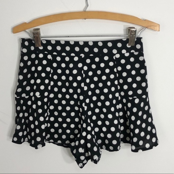 LF High Waisted Polka Dot Shorts NWT Sz 6 Black White - Picture 4 of 10